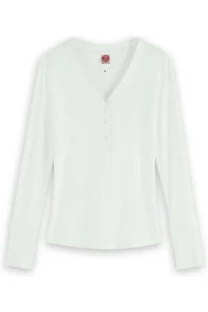 Scotch&Soda Langarmshirt Damen Langarmshirt Deep V-Neck Grandad 157053 - Verkäufer: CORTEXPOWER