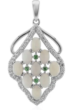 Cavill Anhänger Set Australischer Opal & Tsavorit Platinierter Silber-Anhänger (1-tlg) - Verkäufer: Juwelo Deutschland GmbH