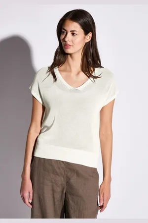 Street one Strickpullover mit abgerundetem V-Ausschnitt