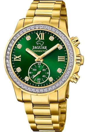 Jaguar Multifunktionsuhr Damenuhr Edelstahl gold , (Multifunktionsuhr), Damen Armbanduhr rund, Edelstahlarmband gold - Verkäufer: Fit4Style Silberschmuck - IMPPAC