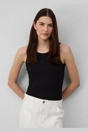 QS by s.Oliver Shirttop Ripp-Top im Slim Fit mit Stickerei Logo - Verkäufer: