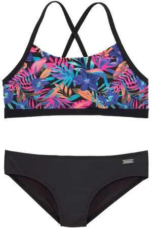Bench Bustier-Bikini Pitch Kids mit trendigem Dschungeldruck
