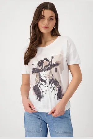 monari T-Shirt Shirt Cowgirl Mit Rundhalsausschnitt