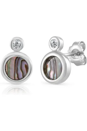 vivance collection Paar Ohrstecker 925 Silber rhodiniert Abalone Zirkonia