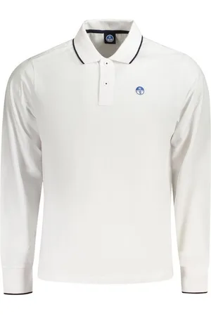 North Sails Poloshirt Weißes Herren Langarm-Poloshirt - Kontrastdetails - Verkäufer: Redeve
