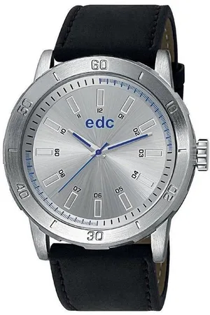 ESPRIT Quarzuhr Genuine Star Midnight black, silver, aus Edelstahl, Lederband, Schwarz, Silber, Dornschließe - Verkäufer: Gigandet