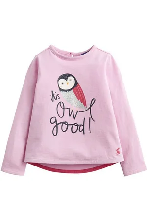 Joules Langarmshirt Langarmshirt rosa mit glitzernder Eule - Verkäufer: coolkids-store