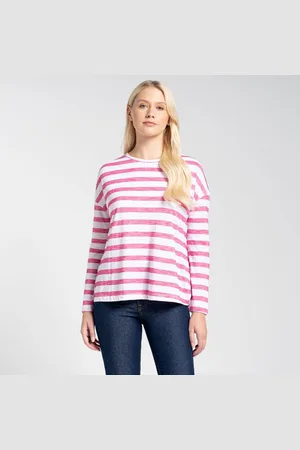 Craghoppers Kurzarmshirt - NosiLife Cora Damen Oberteil mit langem Ärmel, weiß pink - Verkäufer: hive outdoor