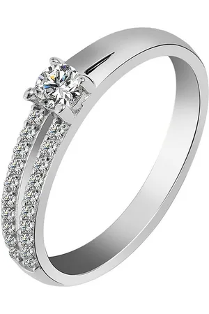 Akzent Silberring Halla 925 Echt Silber rhodiniert, mit Zirkoniabesatz, Ř 48 - 62 (Einzeln), Damen Ring - Verkäufer: Shaghafi GmbH