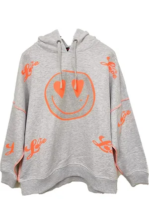 miss goodlife Hoodie Hoodie MG10445 Heartface grey melange - Verkäufer: Lord of Label