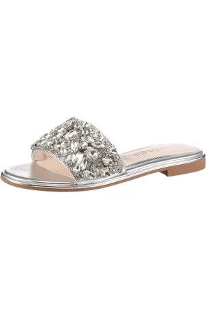 Buffalo KIRA SLIDE Pantolette, Sommerschuh, Strandschuh, Partypantolette mit Schmuckelementen