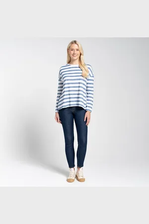 Craghoppers Kurzarmshirt - NosiLife Cora Damen Oberteil mit langem Ärmel, weiß blau - Verkäufer: hive outdoor