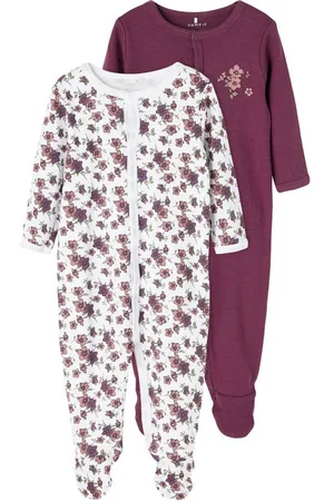 NAME IT Strampler Mädchen Schlafstrampler 2er Pack Blumen (Packung, 2-tlg., 2er-Pack) - Verkäufer: Schnubby-de