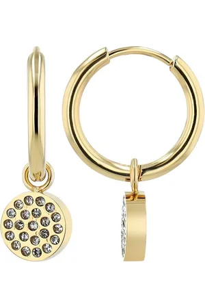 Akzent Ohrring-Set Sadie "Sadie" Edelstahl Creole mit rundem Anhänger mit Steinchen, (Paar) - Verkäufer: Shaghafi GmbH