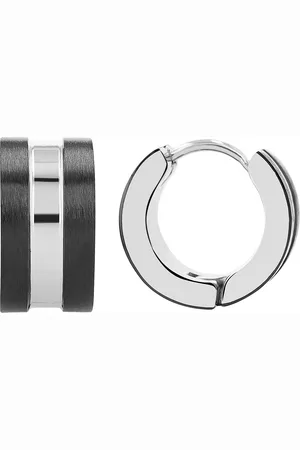 Akzent Ohrring-Set Mex Edelstahl Klapp-Creolen, bicolor (silberfarben/ schwarz) (Paar) - Verkäufer: Shaghafi GmbH