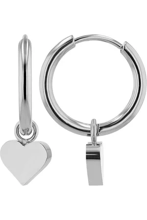 Akzent Ohrring-Set Samira "Samira" Edelstahl Creole mit Herz Anhänger (abnehmbar), (Paar) - Verkäufer: Shaghafi GmbH