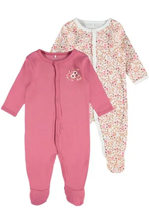 NAME IT Strampler Baby Mädchen 2er Pack Strampler mit Füßen (Packung, 2-tlg., 2er-Pack) - Verkäufer: Schnubby-de