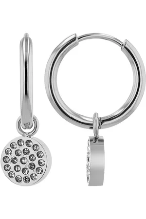 Akzent Ohrring-Set Sadie "Sadie" Edelstahl Creole mit rundem Anhänger mit Steinchen, (Paar) - Verkäufer: Shaghafi GmbH