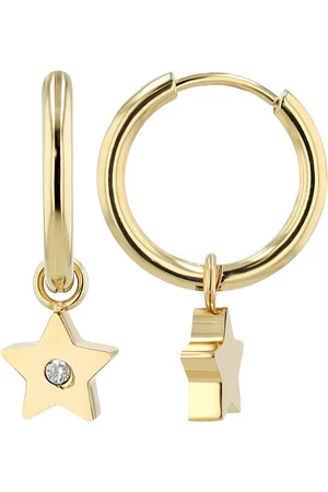 Akzent Ohrring-Set Sari "Sari" Edelstahl Creole mit Stern Anhänger, silberfarben (Paar) - Verkäufer: Shaghafi GmbH