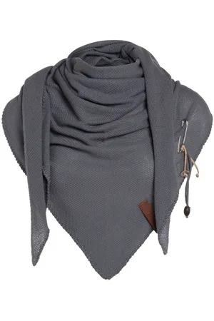 Knit Factory Schal Lola Dreiecksschals 190x85 cm Glatt Grau, (1-St), Schal Strickschal Umhängetuch Tuch Strickware - Verkäufer: Bettklusiv GmbH