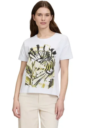 Betty Barclay Kurzarmshirt Basic Shirt mit Aufdruck (1-tlg) Pailletten