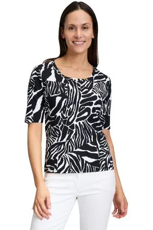 Betty Barclay Kurzarmshirt Basic Shirt mit Rippenstruktur (1-tlg) Druck