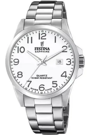 Festina Quarzuhr F20024/1 Herren-Uhr Swiss Made Analog Quarz Edelstahl-Armband - Verkäufer: Karat24
