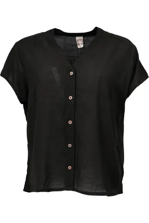 GURU-SHOP Longbluse Luftiges Basic Blusentop, kurzarm Bluse - alternative Bekleidung - Verkäufer: