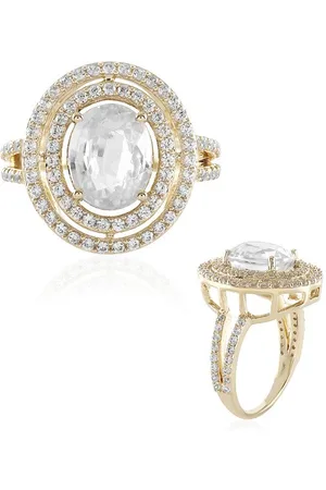 Cavill Goldring Kambodschanischer Zirkon Gold Halo Ring, 5,15ct, Adela Gold (1-tlg) - Verkäufer: Juwelo Deutschland GmbH