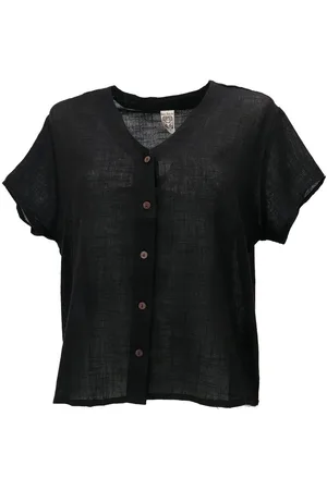 GURU-SHOP Longbluse Luftiges Basic Blusentop, Kurzarm Baumwollbluse.. alternative Bekleidung - Verkäufer:
