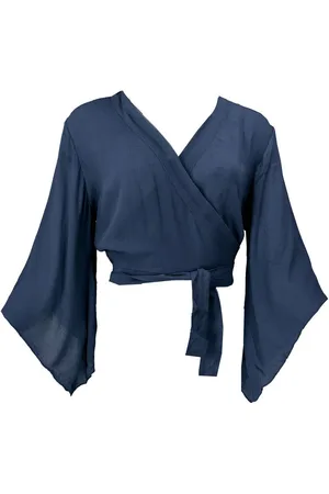 GURU-SHOP Longbluse Kurztop, Boho Blusentop, Wickeltop, Wickelbluse.. alternative Bekleidung - Verkäufer: