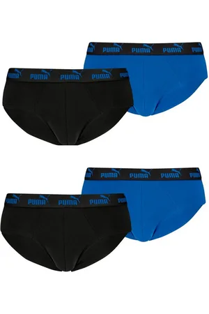PUMA Schlüpfer Herren Elements Basic Brief Slips Unterwäsche im 4er Pack (4-St) Logo Schrifzug - Verkäufer: Fashion-Style