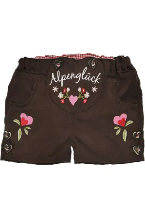 BONDI Trachtenlederhose Mädchen Kunstleder Shorts Hose 