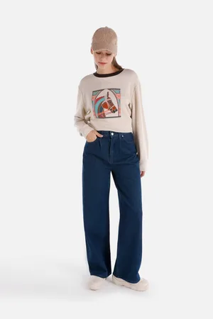 Colins Girlfriend-Jeans 985 Lori Damenhose Blau, Hohe Taille, Weites Bein, Normal Geschnitten - Verkäufer: MegaMerchant