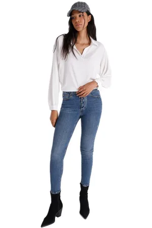 Colins Girlfriend-Jeans 759 Lara Super Slim Fit, normale Taille, schmales Bein, blaue Damenhos - Verkäufer: MegaMerchant