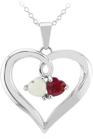 Cavill Silberkette Doppelherz Welo Opal & Rubin Sterling Halskette (1-tlg) - Verkäufer: Juwelo Deutschland GmbH
