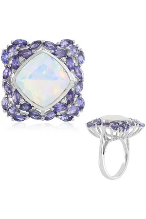 Cavill Silberring Äthiopischer Welo-Opal & Tansanit im Kissenschliff Silberring (1-tlg) - Verkäufer: Juwelo Deutschland GmbH