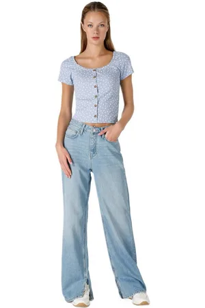 Colins Girlfriend-Jeans Damen-Jeanshose mit normaler Passform, hoher Taille und weitem Bein - Verkäufer: MegaMerchant