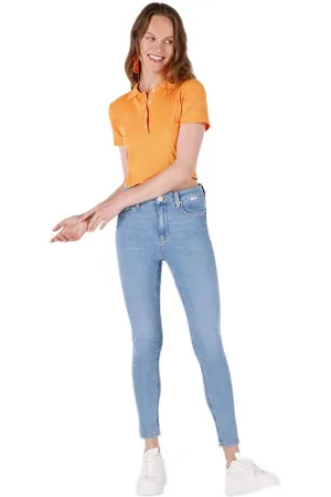Colins Girlfriend-Jeans 759 Lara Super Slim Fit, normale Taille, schmales Bein, blaue Damen-Je - Verkäufer: MegaMerchant