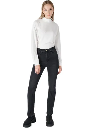 Colins Girlfriend-Jeans 797 Adel Flare Fit Jeanshose mit weitem Bein in Schwarz für Damen - Verkäufer: MegaMerchant