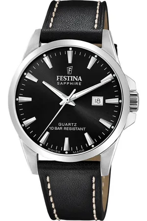 Festina Quarzuhr Herrenuhr Leder , (Analoguhr), Herren Armbanduhr rund, Lederarmband , Elegant - Verkäufer: Fit4Style Silberschmuck - IMPPAC