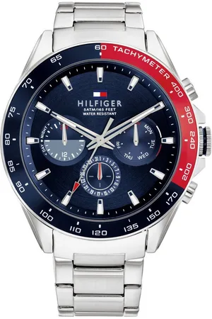 Tommy Hilfiger Multifunktionsuhr OWEN 1791968, Quarzuhr, Armbanduhr, Herrenuhr, Datum, Edelstahlarmband