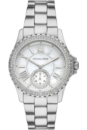 Michael Kors Quarzuhr EVEREST MK7403, Armbanduhr, Damenuhr, Perlmutt-Zifferblatt, Edelstahlarmband