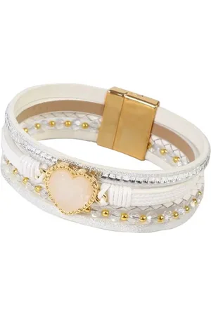 Karma Lederarmband Damenarmband mit Herz Wickelarmband Magnetverschluss, Damenschmuck Edelstahl Armband Gold - Verkäufer: Sanixa