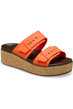 Crocs Brooklyn Cork Buckle Keilpantolette, Keilsandale, Plateausandale mit LiteRide™ Schaumfußbett