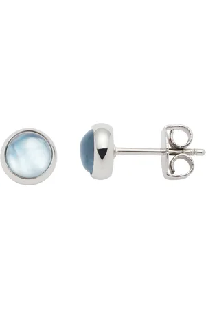 Leonardo Paar Ohrstecker Ohrringe Bea grey blue, 024358, mit Glasstein - mit Perlmutt