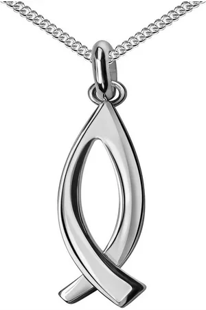 JEVELION Kette mit Anhänger Fisch Anhänger Silber (Silberanhänger, für Damen und Herren), Mit Silberkette 925 - Länge wählbar 36 - 70 cm. - Verkäufer: