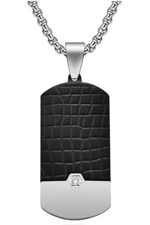 Karma Kette mit Anhänger Herren Halskette Edelstahl Schwarz Silber Kette mit Anhänger (Geschenk für Ihn Herrenschmuck mit Geschenkbox, Edelstahlkette 60 cm Karabinerverschluss), Herrenhalskette Dog Tag Edelstahlhalskette modern - Verkäufer: Sanix