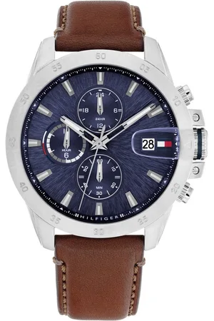 Tommy Hilfiger Multifunktionsuhr Jameson 1792195, Quarzuhr, Armbanduhr, Herrenuhr, Lederarmband, analog, Tag