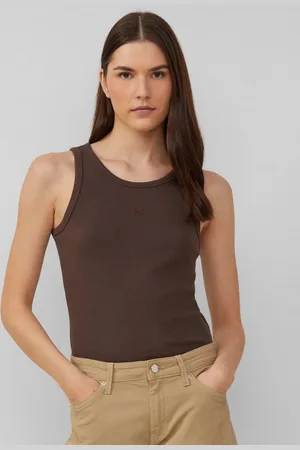 QS by s.Oliver Shirttop Ripp-Top im Slim Fit mit Stickerei Logo - Verkäufer: